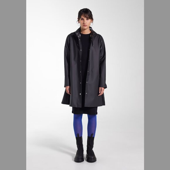 STUTTERHEIM Mosebacke Lightweight Hooded Raincoat Embossed Snaps Hoodie - Picture 2 of 13